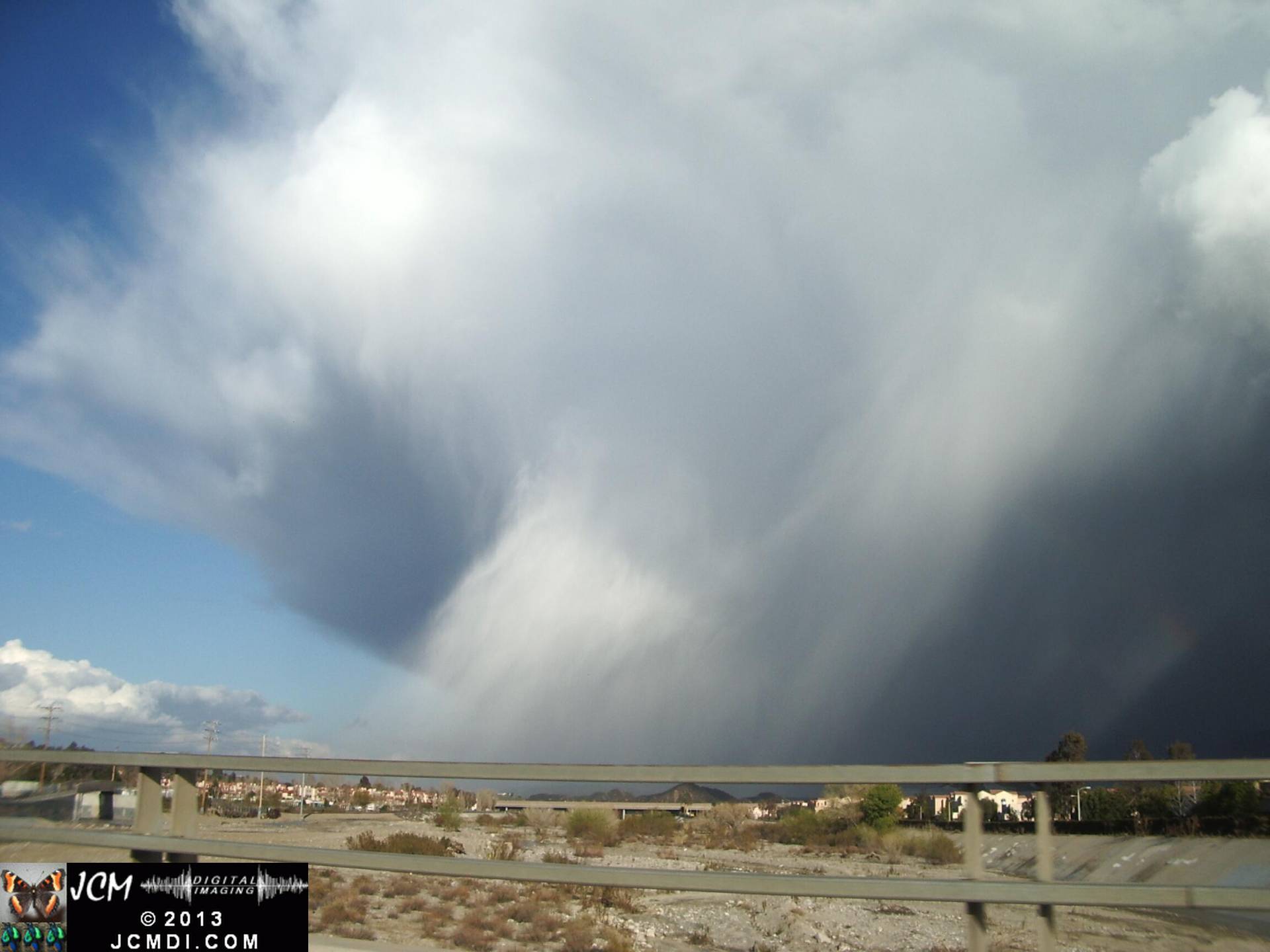 Hailshaft and cumulonimbus cloud in Santa Clarita (canyon country) california